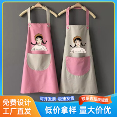 防水防油エプロンキッチン家庭用卸売りかわいい韓国版ファッションクリエイティブ作業服厚い耐摩耗エプロン