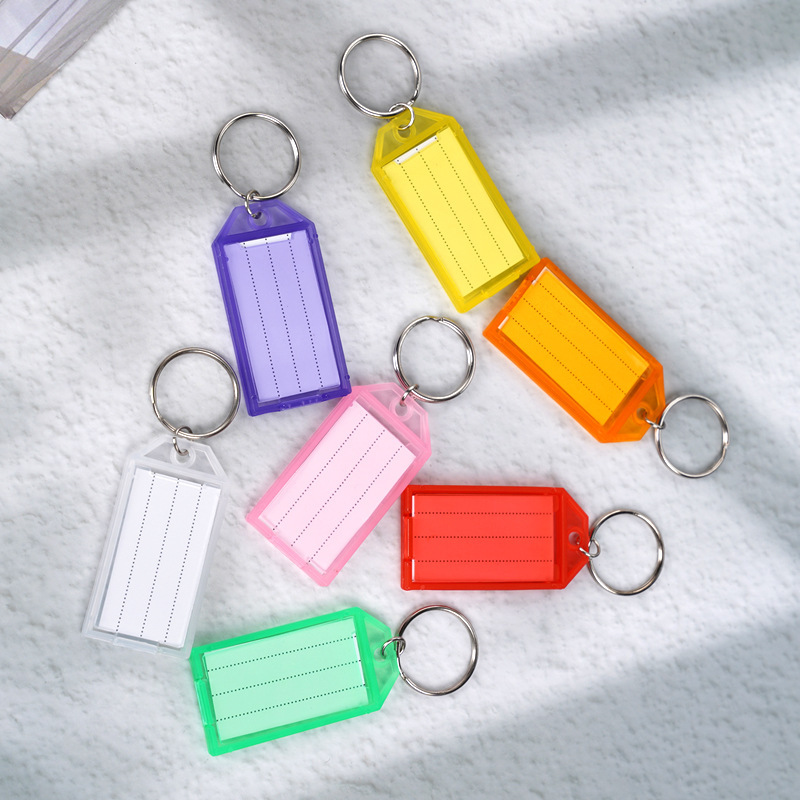 Amazon clamshell transparent plastic key card convenient key chain goods double-sided mark number plate label plate