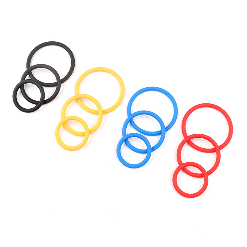 Silicone Triple-Ring Delay Cock Ring, Manual Non-Vibrating Stamina Ring for Men — detail image 2