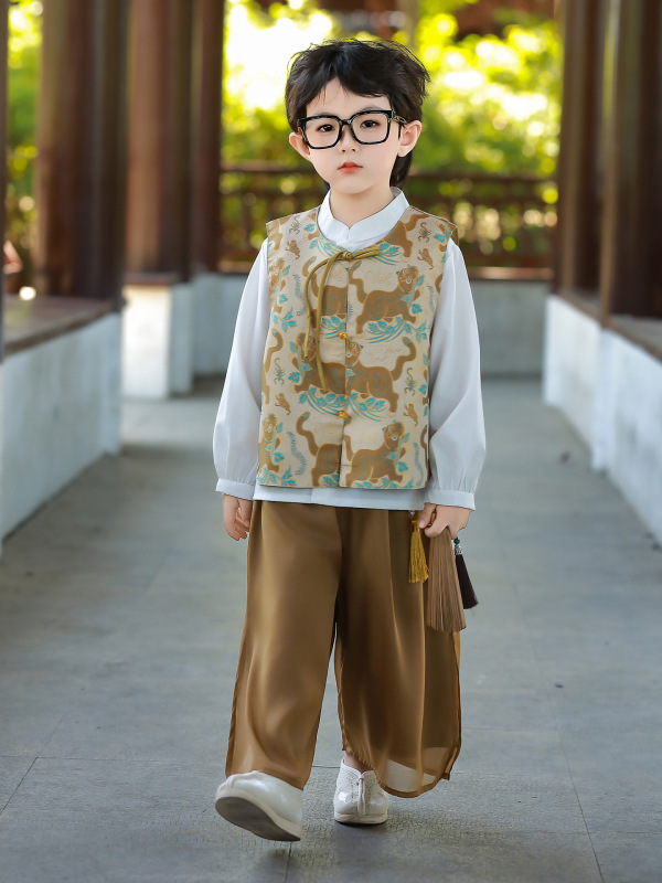 周岁礼服男宝男童汉服套装唐装新中式儿童秋装小少爷抓周衣服古风|undefined