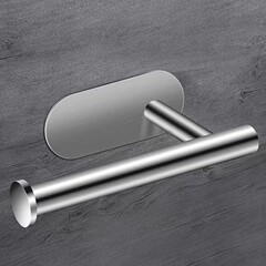 トイレ用ロールペーパーホルダートイレ用ステンレス製ペーパータオル掛けバーラック穴なしホテル用リールトイレットペーパーラック壁掛け式