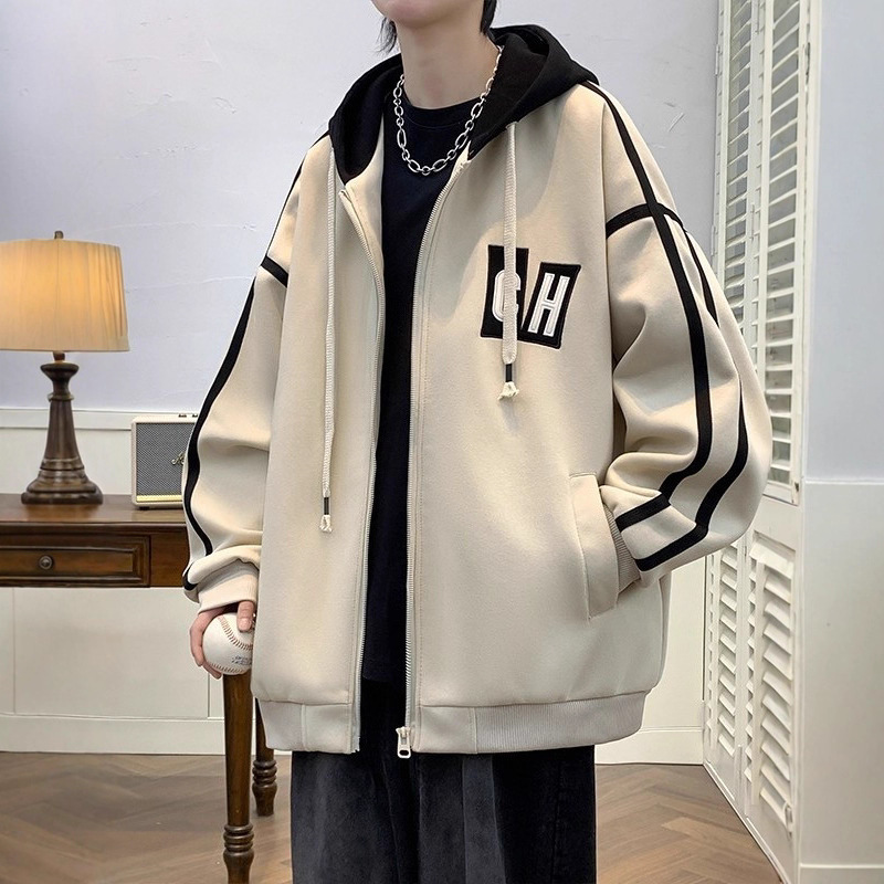 Factory Direct Sales Hooded Sweatshirt Youth Jacket Men's Loose Casual Jacket 14-Year-Old Student New Baseball Uniform