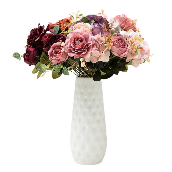 Cross-border simulation bouquet hibiscus rose home table arrangement…