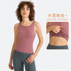 Women's U-shaped sports tank top for running, fitness, yoga, casual, breathable, sleeveless top