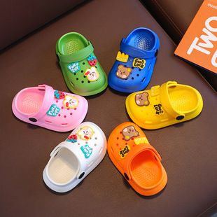 [Non-Slip Soft Bottom] Children's Croc Shoes Boys and Girls Beach Shoes Medium and Large Children's Baotou Anti-Collision Children's Sandals and Slippers