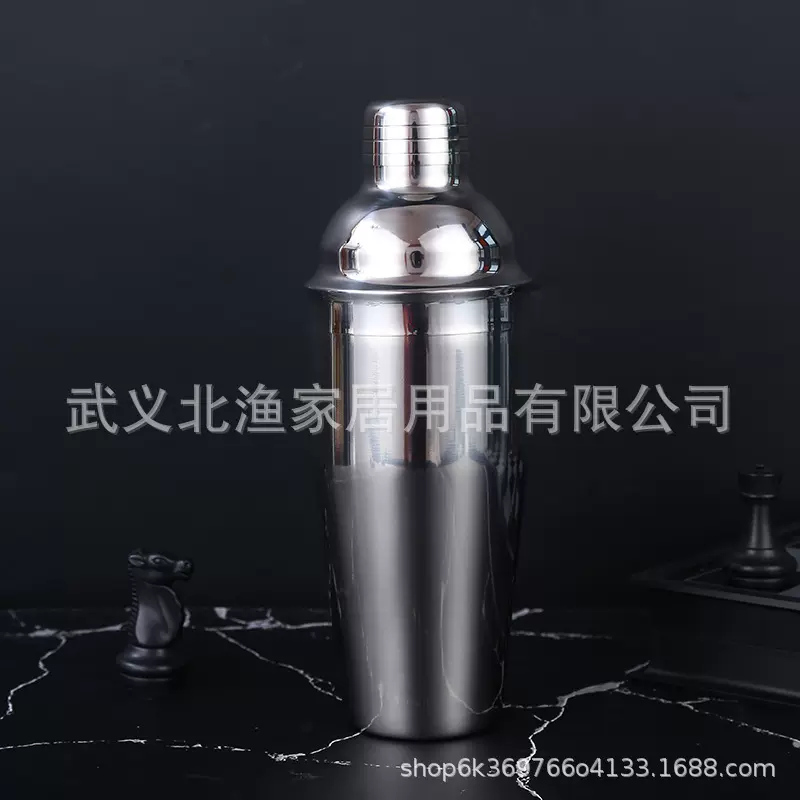 厂家新款750ML不锈钢手摇调酒器酒吧调酒用具摇酒器雪克杯摇壶