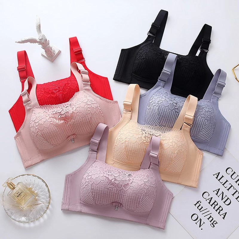 Hua Zhiya A68 Anti-Exposure Comfortable Soft Women's Underwear Four-Row Buckle Thin Breathable Lace Strapless Bra
