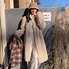 2025冬季新款羊羔毛外套女中长款加厚皮毛一体皮草水貂绒大衣