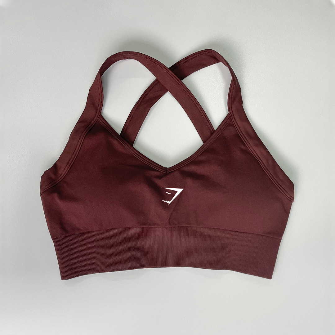 Spot Gymshark Classic Beauty Back Anti-vibración Fitness Cross Sujetador para mujer Ropa interior de secado rápido Ropa de yoga de marca de moda