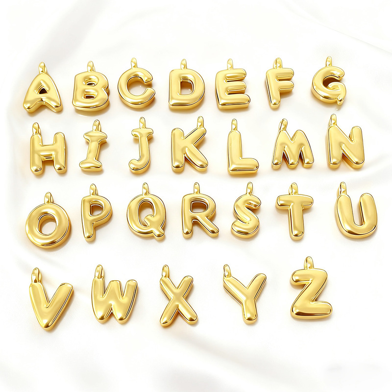 Europe and the United States hot 18K stainless steel bubble letter pendant DIY men and women necklace pendant Joker jewelry accessories wholesale