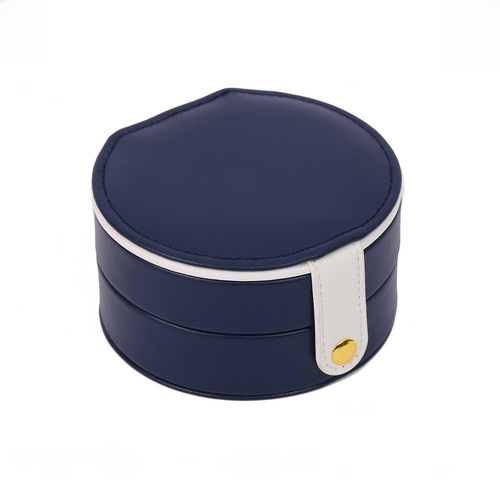 Simple and Portable Round Double-Layer Jewelry Box, Mini Small Jewelry Storage Box, Ring Earring Jewelry Box Wholesale