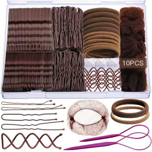 225pcs/set Hair Styling Set U-shaped Clips, Straight Clips, Hair Bands, Elastic Bands, Hair Nets, Spiral Clips Set, Bestseller in Cross-Border Sales