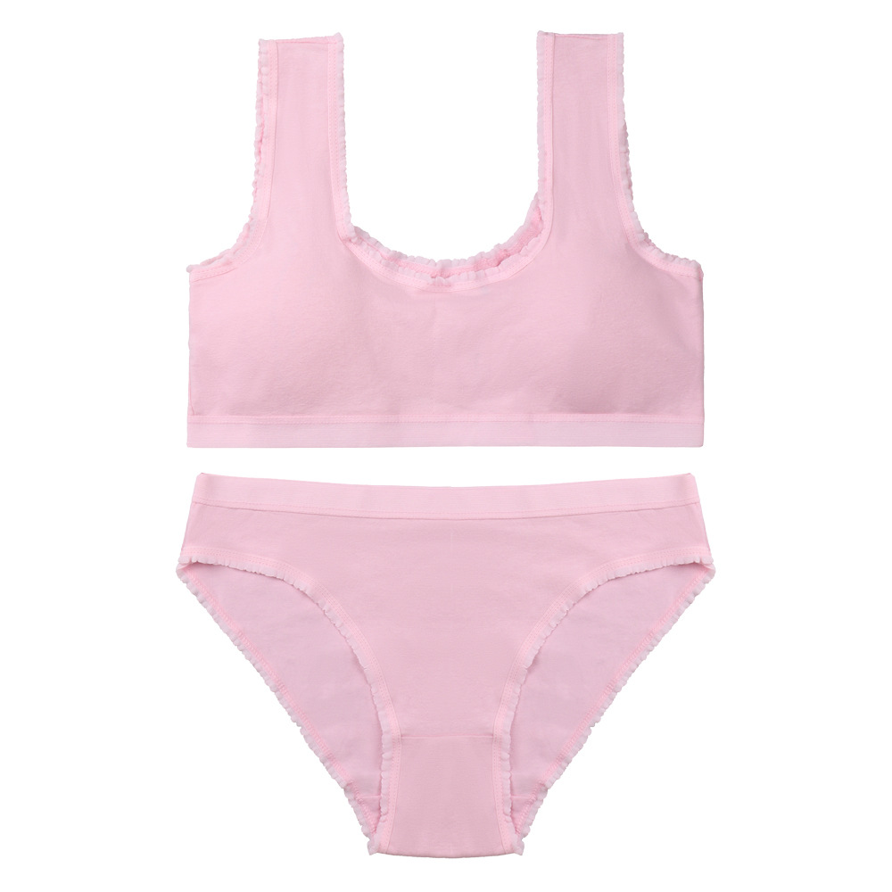 Ropa interior de algodón puro para niñas 12-16 años, estudiantes de primaria y secundaria, ropa interior de desarrollo para niñas, ropa interior de sujetador delgada sin anillo de acero