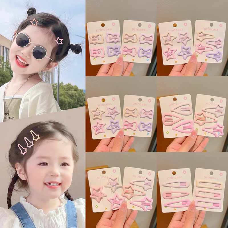 Las estrellas no dañan el cabello del bebé, el lado de la cepa de los niños, la tarjeta de cabello de amor de las niñas pequeñas, la estrella de pentacos, el cabello roto