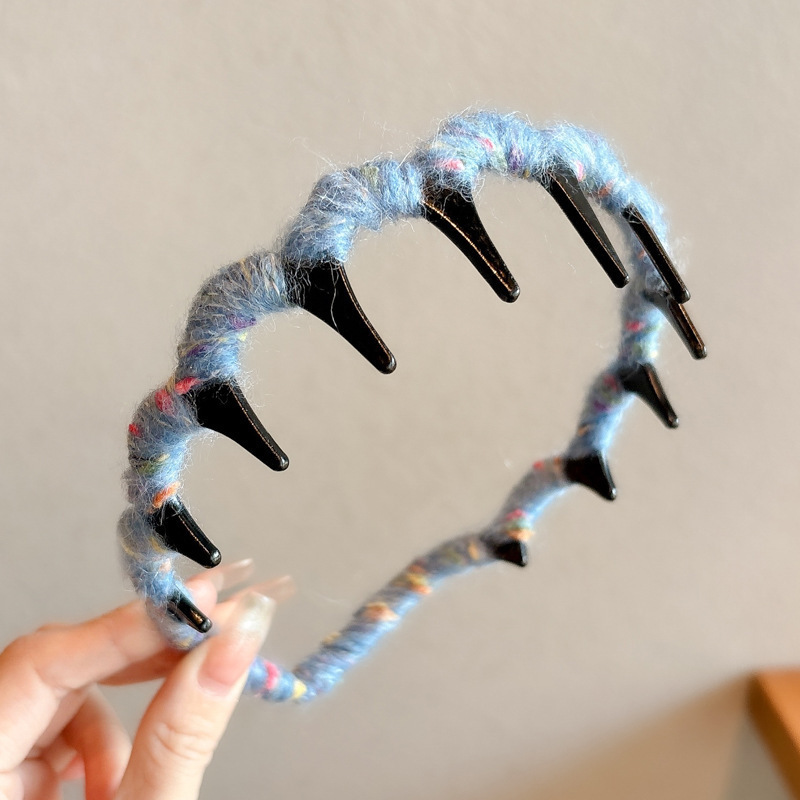 Alto grado de sensación de leopardo ondulado cabello de invierno de peluche lavado de cara prensado cabello de cabeza de cabeza de cabeza de artefacto alto cráneo craneal joyería de cabello