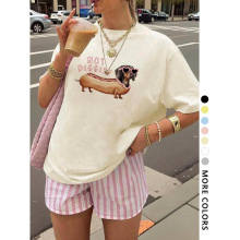 X 31191 Dachshund print women's tee ������ӡ��Ůʿ���� T ��