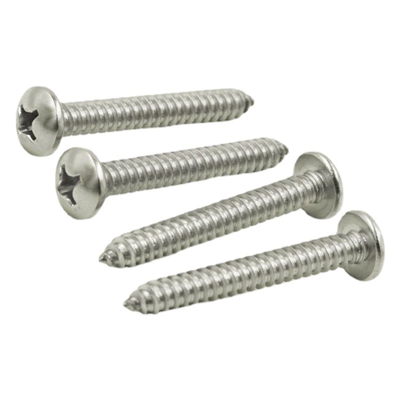 Самонарезающий винт Phillips из нержавеющей стали 304 с круглой головкой Самонарезающий винт с канавкой Phillips Самонарезающий Винт с цилиндрической головкой из нержавеющей стали 845