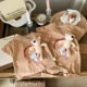 Foreign-style parent-child outfit for a family of three or four short-sleeved 2024 new summer mother and child mother and daughter detachable bear parent-child outfit tide