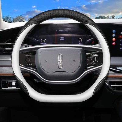 Modified Ultra-Thin Handle Cover: Steering wheel cover - lincoln-type-d-black-and-white-ultra-thin-model-default