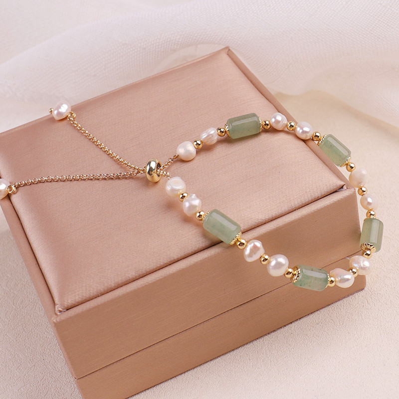 Casual Geometric Freshwater Pearl Plating Zircon Bracelets 1 Piece