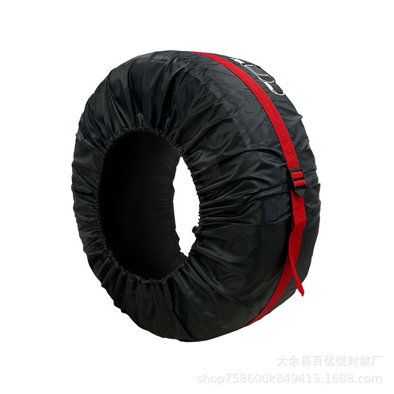Cross-Border Hot Selling 210 Oxford Cloth Tire Cover Car Spare Tire Cover Snow Tire Storage Bag Wheel Cover Protective Cover
