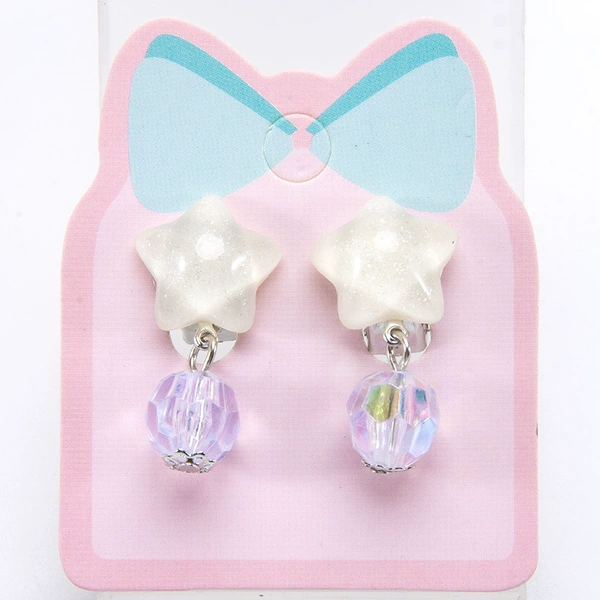 White ear clips, 1 pair