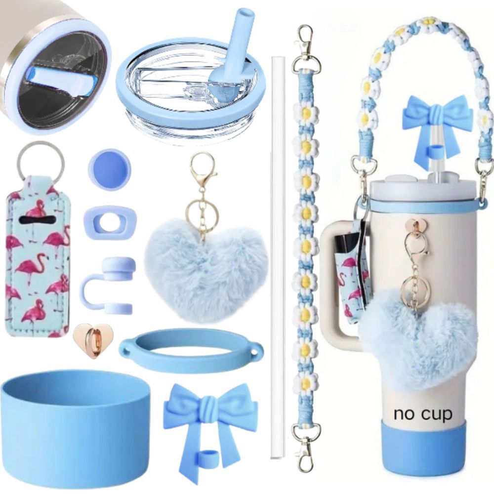 Accesorios de Amazon Stanley 40oz tejido corda de mano flor nudo gorra de paja cubierta taza colgante de pelo