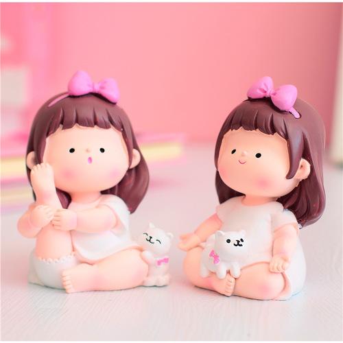 Cartoon yoga little cute girl car ornaments cute sports girl birthday cake baking decorations student gifts