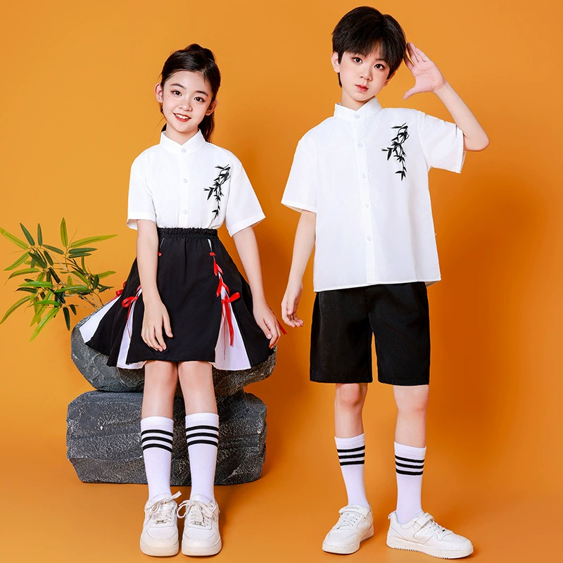 Детские китайские костюмы на День народного единства, костюмы для выступлений, хор начальной школы, детский сад, чтение, спортивные игры, униформа для выступлений