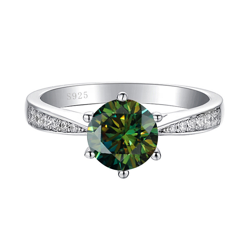 1 quilates 2 quilates de piedra de mosaico 925 plata esterlina pt950 anillo femenino con seis garras fabricantes Zhou suministro directo