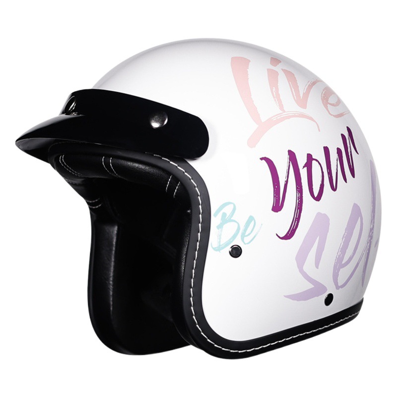 Casco de Motocicleta Retro Orz, Medio Casco para Mujer, Tres Cuartos para Hombre, Estilo Cruiser Americano, Modelo 181