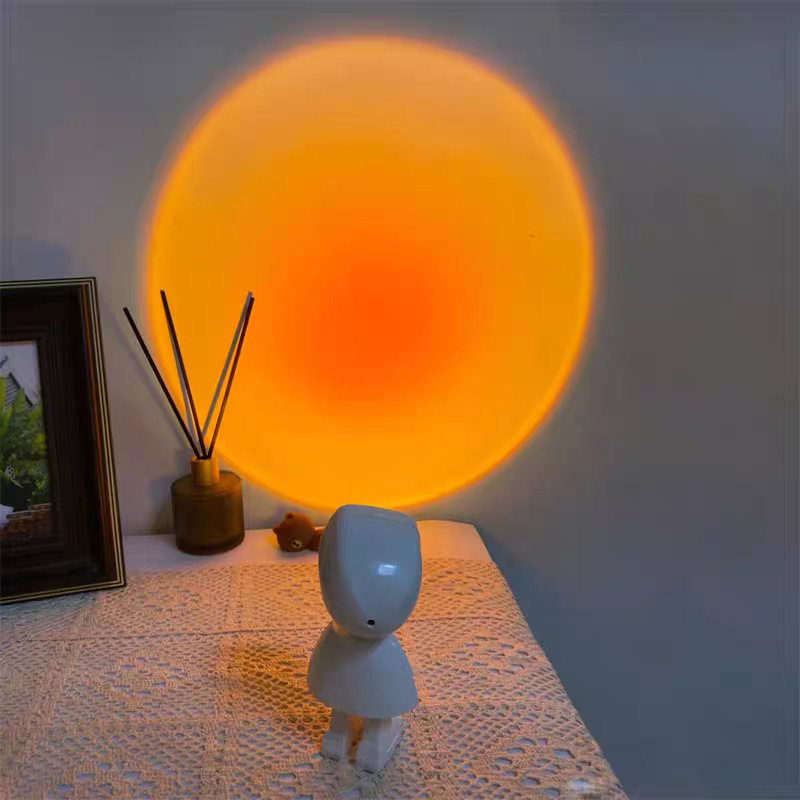 宇航员夕阳日落灯氛围感直播拍照背景投影小夜灯卧室桌面摆件台灯|undefined