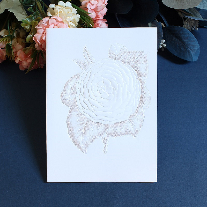 Simplificación de alto nivel en relieve rosa tarjeta de boda tarjeta de votos de cumpleaños tarjeta de regalo tarjeta