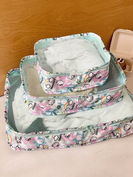 Cross-Border Hot-Selling Kt Cat Travel Storage Set, New Japanese-Style Cute Large-Capacity Clothing and Shoe Storage Bags