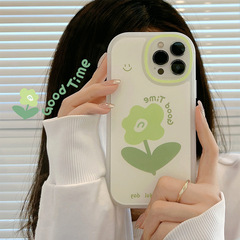 Ins-style flower pattern phone case for iPhone 15 Pro Max, Apple 12, all-inclusive, 8P, artistic, soft, xs