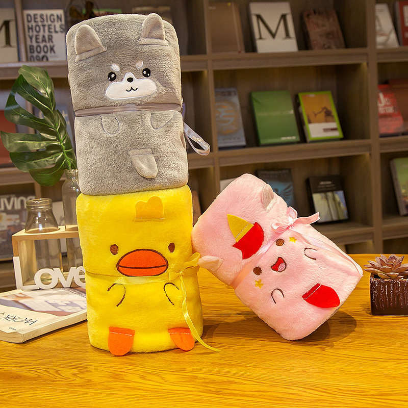 Manta de bebé de dibujos animados manta de franela manta de terciopelo de doble cara para niños oficina de otoño e invierno aire acondicionado manta de siesta