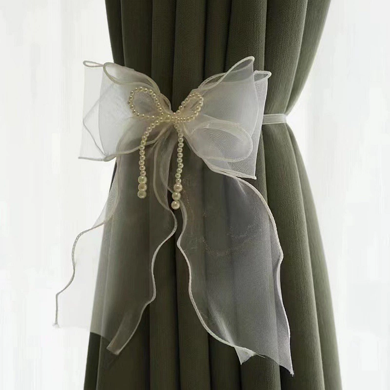Ремешок для штор пара кружевных ремешков с бабочками легкие роскошные французские марлевые занавески ручной работы красивый галстук веревка Пряжка для штор