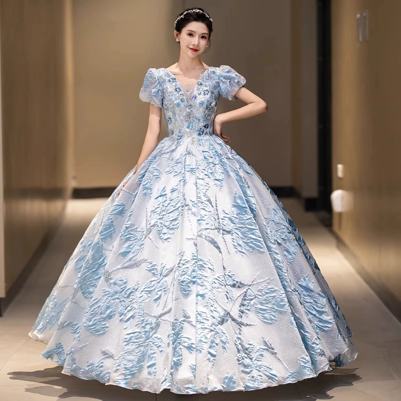 Красочный пряжа сольный tutu юбка 2025 год новый костюм выступление студенческого вокала художественный экзамен выступление ежегодная встреча ведущий осень