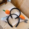 Carrot headband, hairpins, human head for adults, hair accessory, cute funny shark, internet celebrity