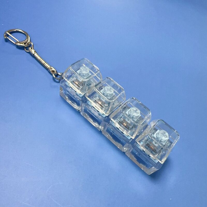 PC4キー メカニカルキーボード 静音軸試験機 キャンディー型 押し下げキーチェーン 減圧玩具 キーホルダー|undefined