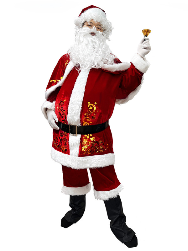 サンタクロースの衣装はクリスマスの服で大人のひげを生やします。|undefined