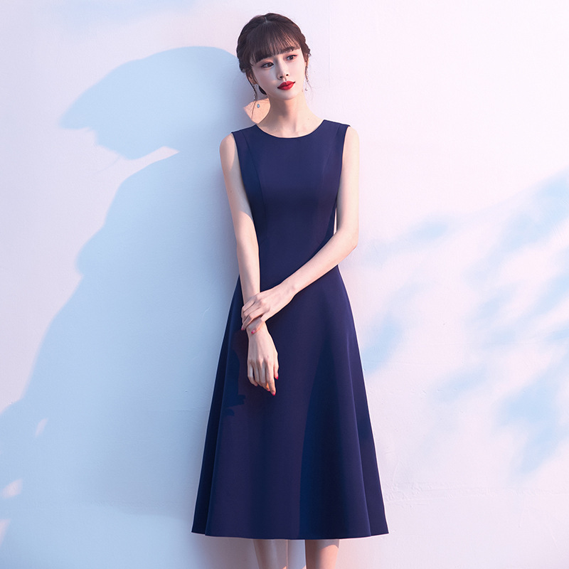 Blue Evening Dress for Women 2025 New Summer Elegant Classy Wedding Mother Dress Can Be Worn at Ordinary Times