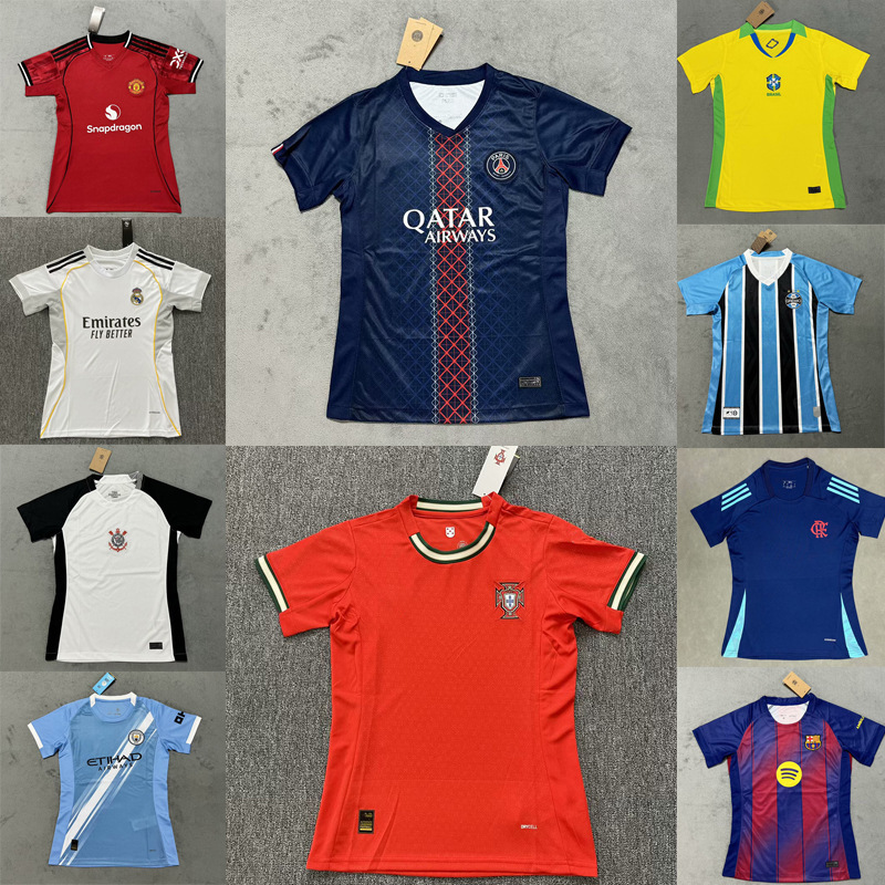 2526 Women's Football Uniform Real Madrid Paris Santos Brazil Arsenal Slim Fit Sports Breathable Fan Top 2526 Women's Football Uniform Real Madrid Paris Santos Brazil Arsenal Slim Fit Sports Breathable Fan Top