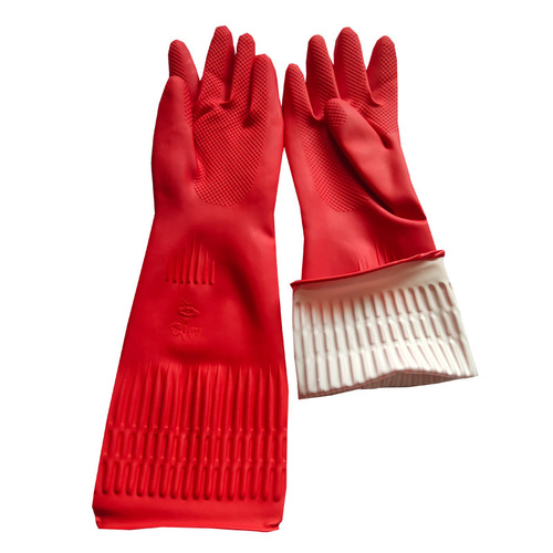 Latex dishwashing gloves rubber extended waterproof anti-slip rubber kitchen housework car wash car wash gloves foreign trade