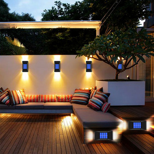 Solar wall lamp outdoor decoration garden courtyard wall lamp waterproof up and down luminous outdoor decorative wall lamp