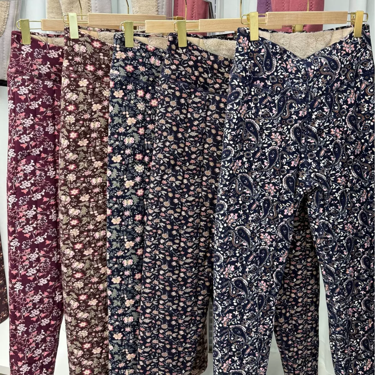 中老年人花棉裤高腰三层羊毛厚裤加长护膝护腰女裤东北特厚保暖裤