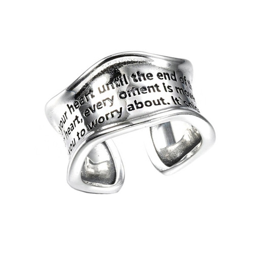 Hip-hop English ring female ins trendy cool letter personality exaggerated retro conformable adjustable niche design ring