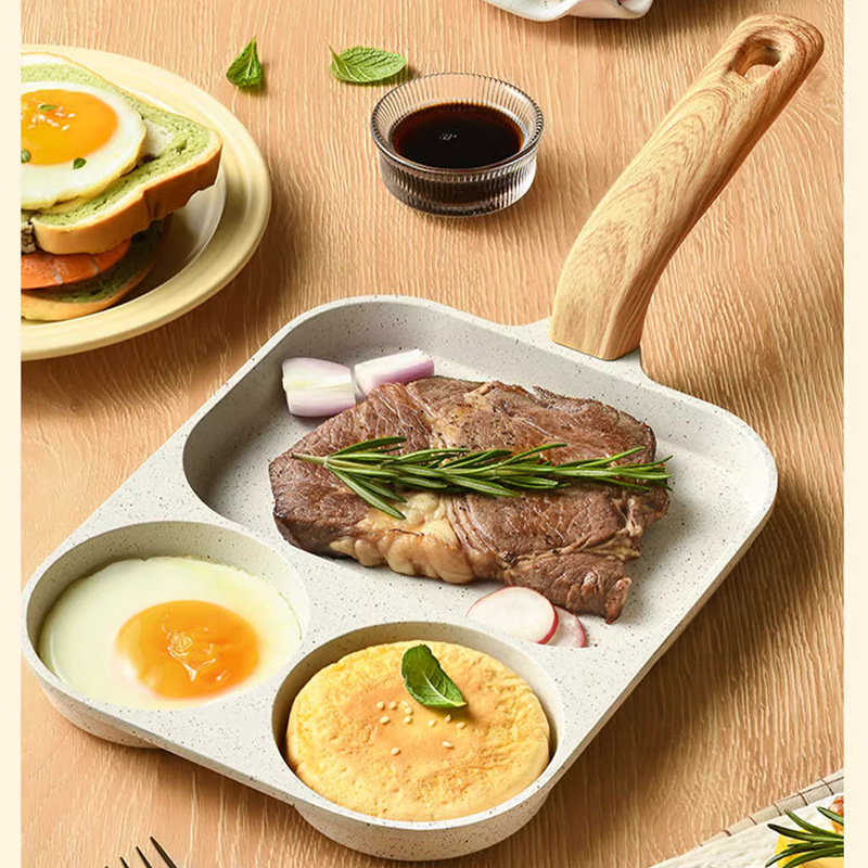 Nuevo arroz de arroz antiadherente 3 - en - 1 desayuno, panela de hamburguesas de huevo, panela doméstica, panela de cocina universal, panela de cocina