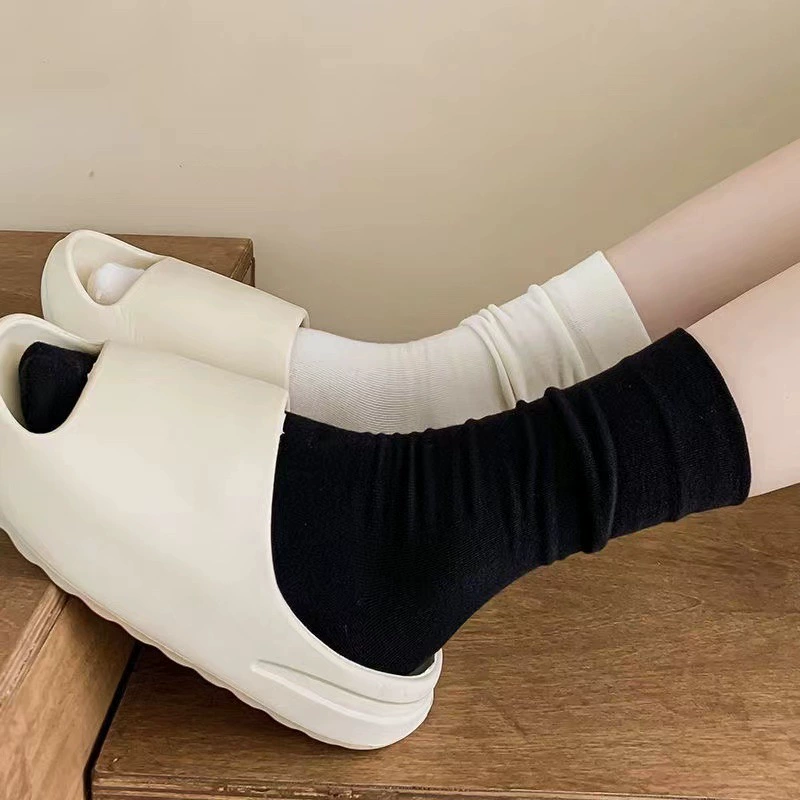 Japanese white brand cute antibacterial knee socks for pregnant, mid-length, autumn