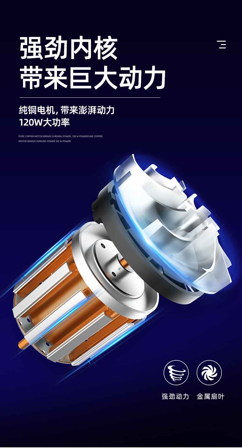 Car Vacuum Cleaner, Small, Large Suction, Handheld, Portable, Wireless Charging, High-Power Dust Blower, Dual-Purpose for Home and Car